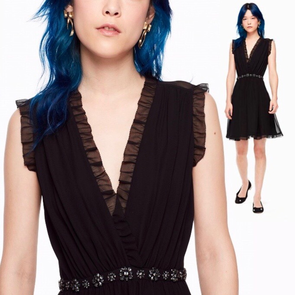 Kate spade little black dress chiffon